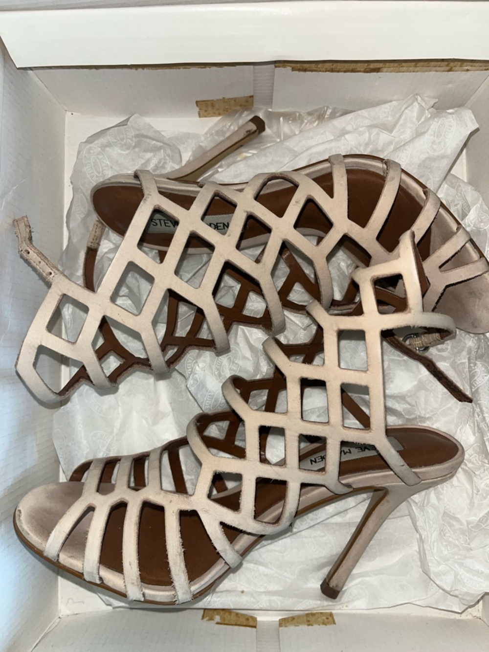 Steve Madden Blush Cage Strappy Stiletto Sandals